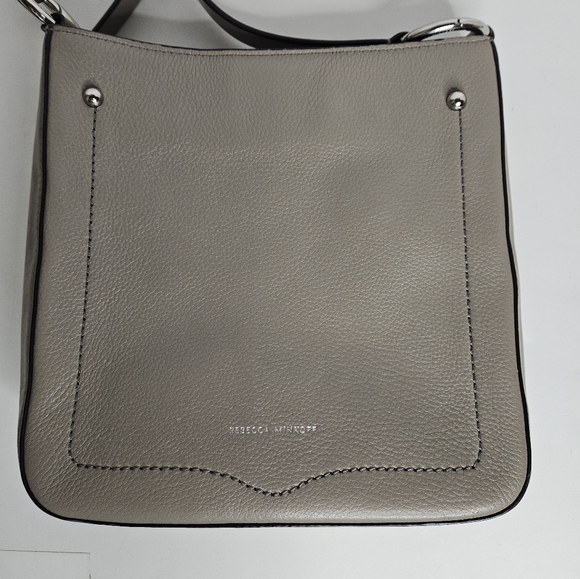 Rebecca Minkoff Jody Leather Feed Bag Crossbody Taupe - Picture 3 of 14
